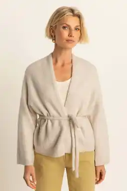 Wehkamp Expresso vest crème gebreid aanbieding