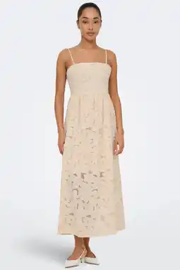 Wehkamp JDY maxi jurk broderie beige aanbieding