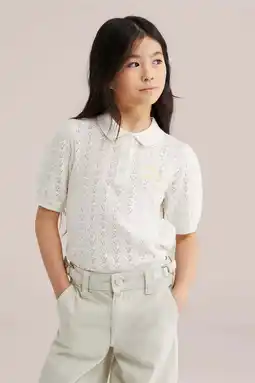 Wehkamp WE Fashion polo wit gebreid aanbieding