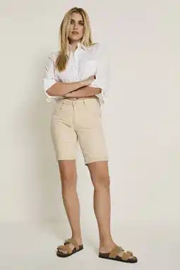 Wehkamp Para Mi skinny highwaist denim short beige aanbieding