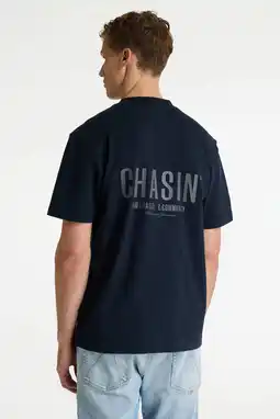 Wehkamp CHASIN' oversized T-shirt met backprint donkerblauw aanbieding