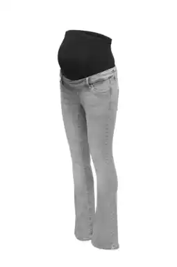 Wehkamp ONLY MATERNITY highwaist zwangerschaps flared jeans grey denim aanbieding