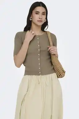 Wehkamp JDY vest gebreid taupe aanbieding
