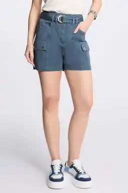 Wehkamp Morgan straight regularwaist cargo short petrol aanbieding