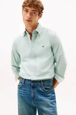 Wehkamp Tommy Hilfiger regular casual overhemd lichtgroen aanbieding