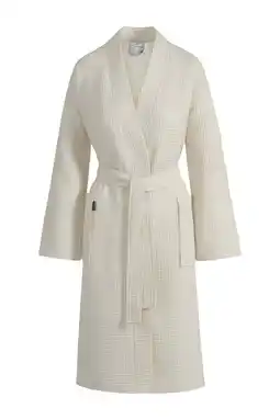 Wehkamp Vandyck unisex badjas Biarritz met wafelstructuur ecru aanbieding