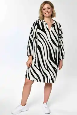 Wehkamp Gozzip blousejurk met zebraprint zwart aanbieding