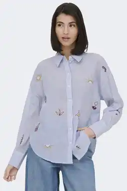 Wehkamp JDY gestreepte blouse lichtblauw aanbieding