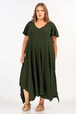 Wehkamp Curviss maxi jurk groen aanbieding