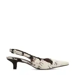 Wehkamp Sacha slingback loafers met koeienprint ecru/bruin aanbieding