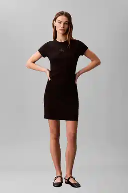 Wehkamp CALVIN KLEIN JEANS t-shirtjurk mini jurk zwart aanbieding