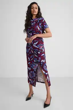 Wehkamp Ruby midi jurk met plooien detail bloemenprint aanbieding