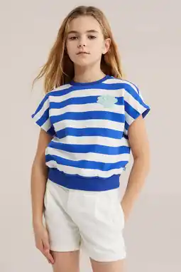Wehkamp WE Fashion gestreepte sweater marineblauw aanbieding