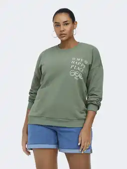 Wehkamp ONLY CARMAKOMA sweater met backprint groen aanbieding