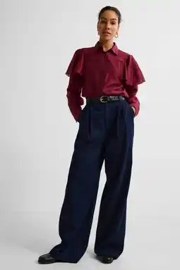 Wehkamp Ruby tailored wide leg jeans donkerblauw aanbieding