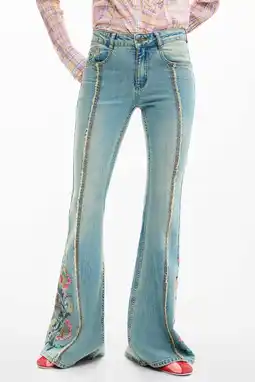 Wehkamp Desigual flared jeans light blue denim aanbieding