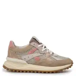Wehkamp Floris van Bommel leren sneakers taupe/roze aanbieding