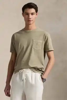Wehkamp Polo Ralph Lauren slim T-shirt kaki aanbieding