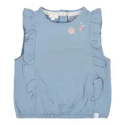 Wehkamp Little Dutch gebloemde mouwloze top blauw aanbieding