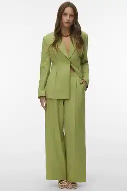 Wehkamp VERO MODA x Noor de Groot wide leg highwaist pantalon lichtgroen aanbieding