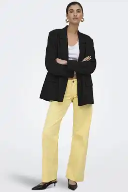 Wehkamp ONLY Onljudy Lw Wide Leg Dnm Tai Epp Clr Dnm lowwaist straight leg jeans geel aanbieding