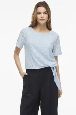 Wehkamp VILA top broderie lichtblauw aanbieding