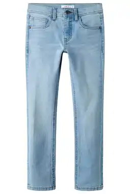 Wehkamp NAME IT KIDS slim fit jeans light blue denim aanbieding
