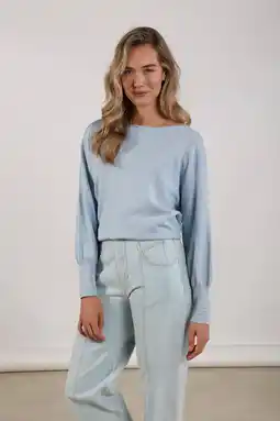 Wehkamp NUKUS pullover lichtblauw met lurex aanbieding