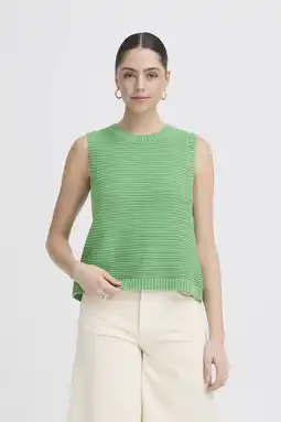 Wehkamp ICHI top groen gebreid aanbieding