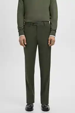 Wehkamp Mango Man Milan slim pantalon groen aanbieding