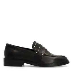 Wehkamp Manfield leren loafers met studs zwart aanbieding