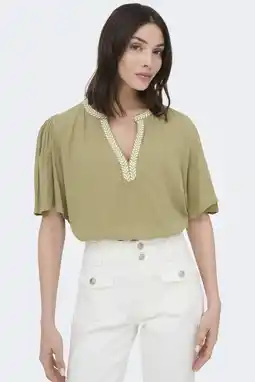 Wehkamp JDY blousetop met textuur lichtkaki aanbieding