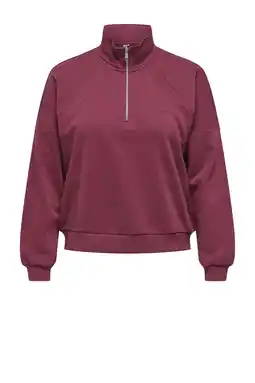 Wehkamp ONLY PLAY CURVY sweater ONPALENA donkerrood aanbieding
