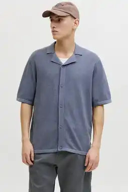 Wehkamp JACK & JONES relaxed casual overhemd gebreid blauw aanbieding