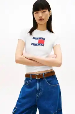 Wehkamp Tommy Jeans T-shirt ecru aanbieding