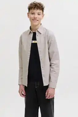 Wehkamp JACK & JONES JUNIOR overhemd met linnen zand aanbieding