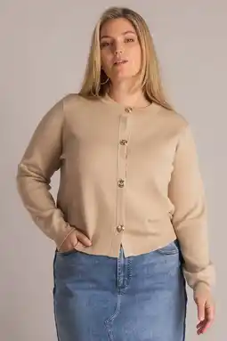 Wehkamp Yest Curve gebreid vest beige aanbieding