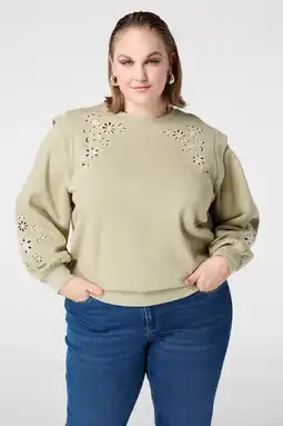 Wehkamp MS Mode sweater lichtgroen broderie aanbieding