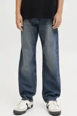 Wehkamp JACK & JONES JUNIOR relaxed highwaist loose fit jeans medium blue denim aanbieding