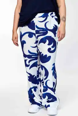 Wehkamp Gozzip highwaist broek met paisley print blauw aanbieding