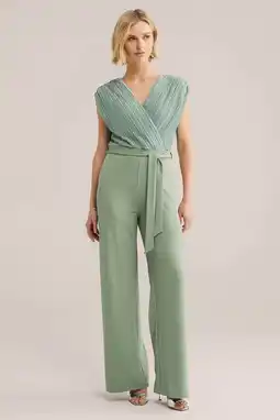 Wehkamp WE Fashion Straight jumpsuit lichtgroen aanbieding