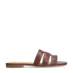 Wehkamp Manfield leren slippers bruin aanbieding
