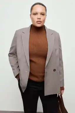 Wehkamp Mango geruit regular blazer grijs melange aanbieding