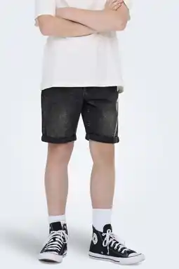 Wehkamp ONLY & SONS JUNIOR regular denim short black denim aanbieding