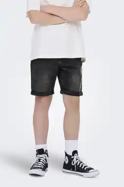 Wehkamp ONLY & SONS JUNIOR regular denim short black denim aanbieding