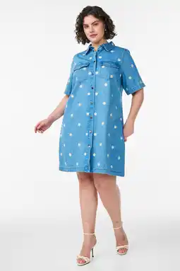 Wehkamp Zizzi denim gebloemde spijkerjurk aanbieding