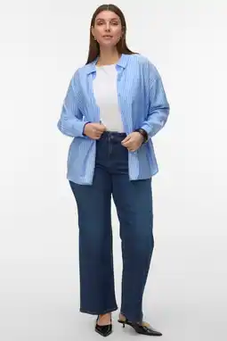Wehkamp VERO MODA CURVE gestreepte blouse blauw aanbieding