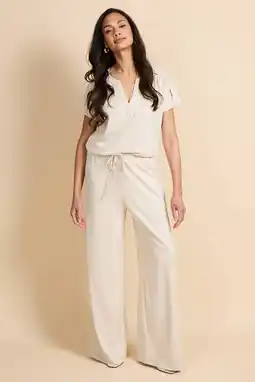 Wehkamp G-maxx wide leg regularwaist casual broek crème aanbieding