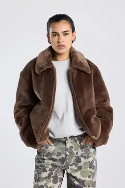 Wehkamp America Today faux fur jas bruin aanbieding