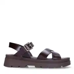 Wehkamp Manfield chunky leren sandalen bruin aanbieding